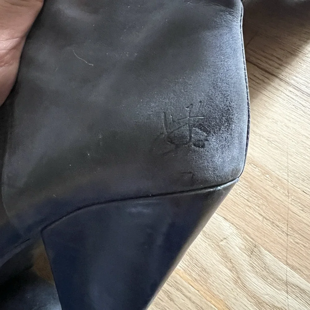 John Fluevog On Course Collection Leeward knee high square toe leather boots 7.5